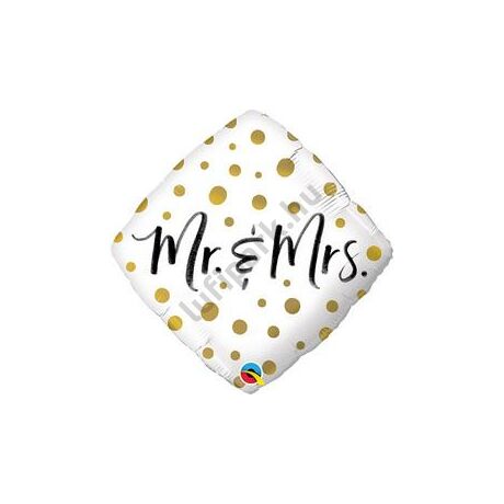 18 inch-es Mr&Mrs Gold dots fólia lufi