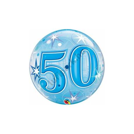 22 inch-es 50 blue startburst bubble