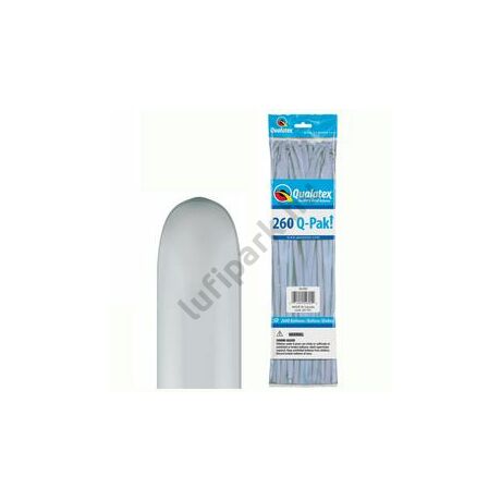 260q metallic silver modellező lufi