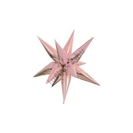 27 inch-es 3D Csillag Fólia Rózsaarany - Rose Gold Lufi