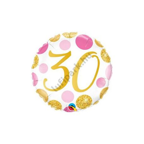 18 inch-es 30-as pink and gold dots fóli