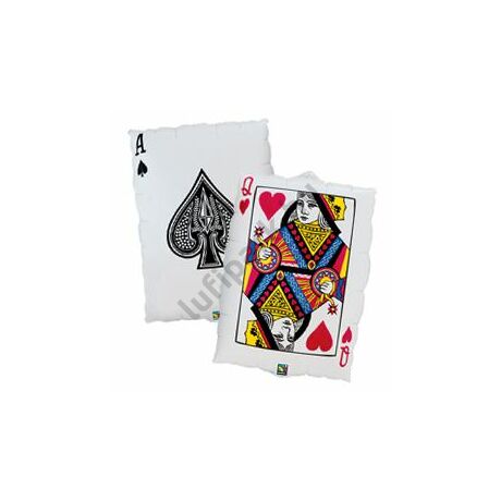  30 inch-es Kártyalap - Queen of Hearts/Ace of Spades Fólia Lufi
