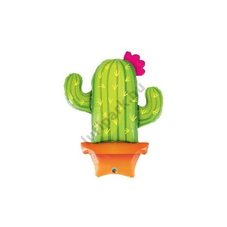 39 inch-es Potted Cactus - Kaktusz Cserépben Fólia Lufi