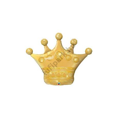 41 inch-es Golden Crown - Csillogó Arany Korona Fólia Lufi