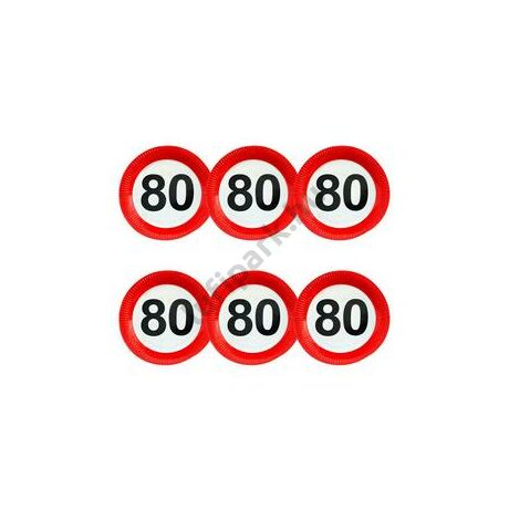 80-as sebességkorlátozó tányér, 23cm/8db