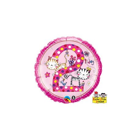 18 inch-es 2-es Számos Cicás Pöttyös Kittens Polka Dots Szülinapi Héliumos Fólia Lufi