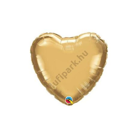 18 inch-es chrome gold szív fólia lufi