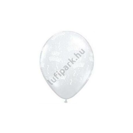 11 inch-es Birthday-A-Round Diamond Clear Szülinapi Lufi