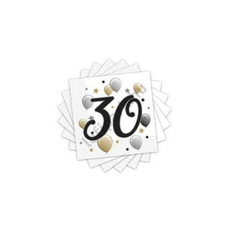 Elegáns léggömbös 30-as szalvéta