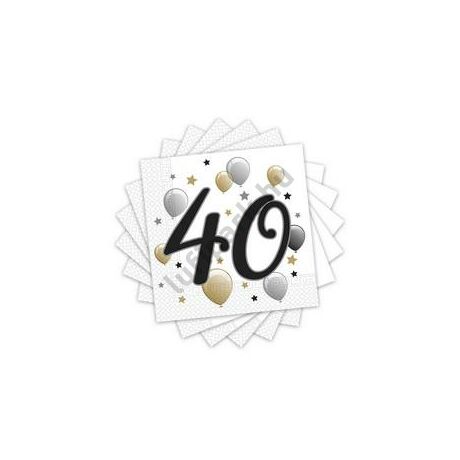 Elegáns léggömbös 40-es szalvéta