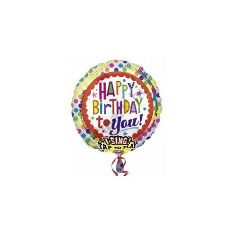 28 inch-es happy bday színes éneklő fóli