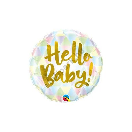  18 inch-es Hello Baby! Fólia Lufi Babaszületésre
