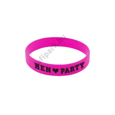 Hen party rózsaszín gumikarkötő 6 db-osú