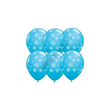 11 inch-es Snowflakes and Sparkles Hópelyhes Robins Egg Blue Lufi 
