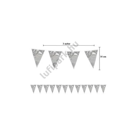 Kicsi Fényes Ezüst Zászlófüzér - 3 m