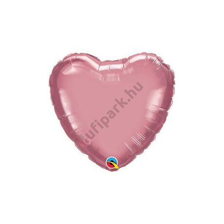 18 inch-es chrome mauve szív fólia lufi