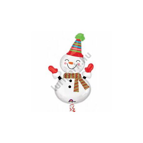 Mosolygó Hóember - Smiley Snowman Karácsonyi Super Shape Fólia Lufi