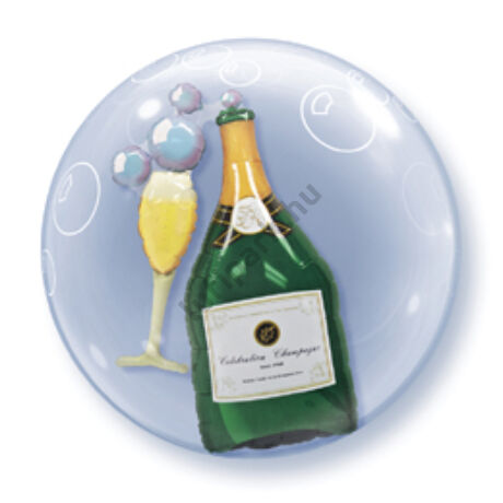 24 inch-es Pezsgősüveg és Pohár - Bubbles Champagne Double Bubble Lufi