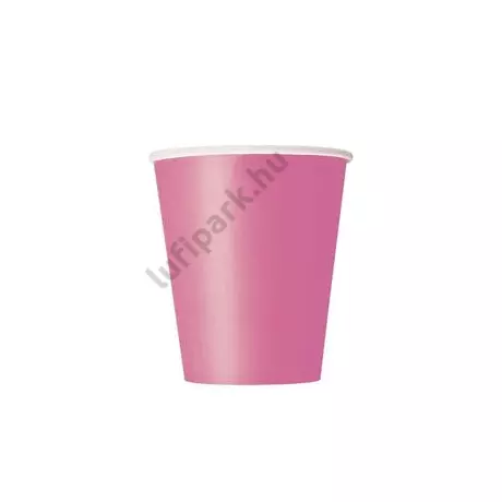 Hot Pink Papír Parti Pohár - 270 ml, 8 db-os