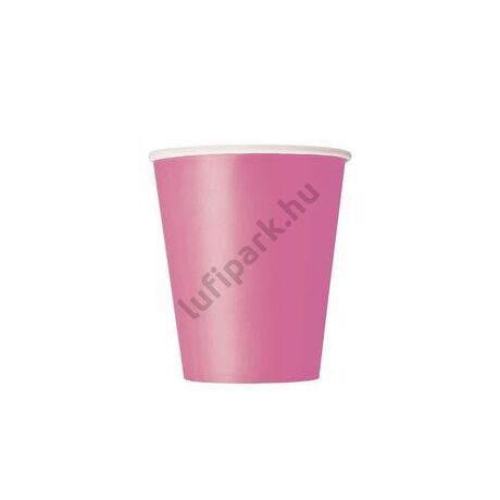 Hot pink papír parti pohár 270ml, 8db