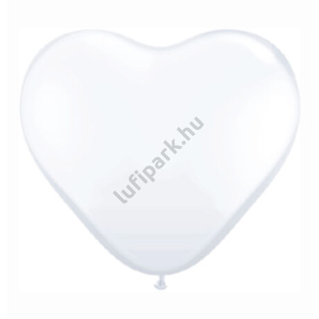 11 inch-es White (Standard) Szív Latex Lufi