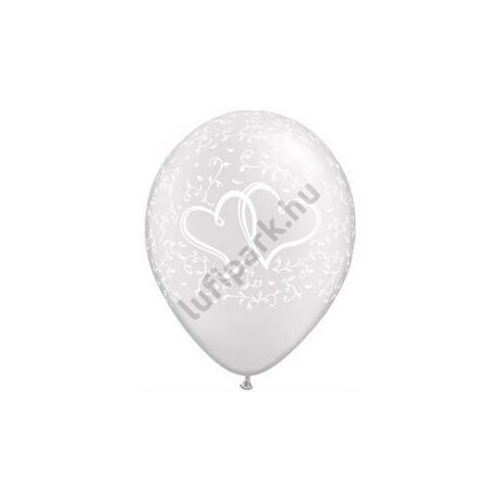 11 inch-es Entwined Hearts Diamond Clear Esküvői Lufi 