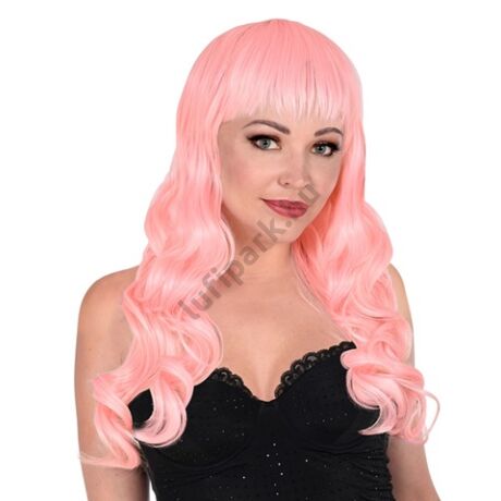 pink hullámos hosszú női paróka