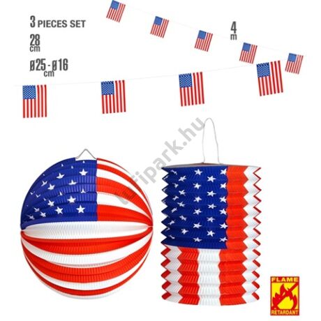 usa 3 részes papír dekorációs szett