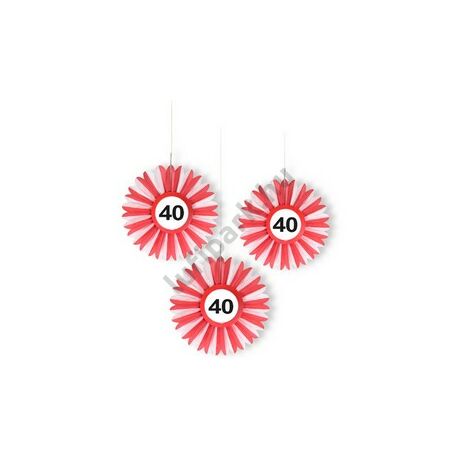 40-es Sebességkorlátozó Szülinapi Méhsejt Papír Dekoráció