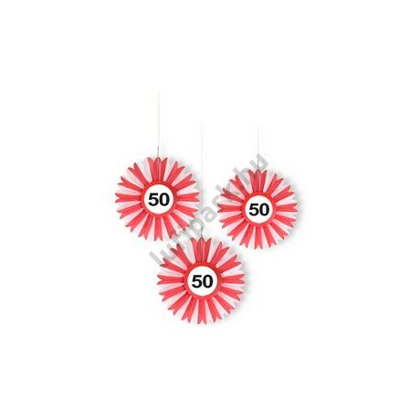 50-es Sebességkorlátozó Szülinapi Méhsejt Papír Dekoráció
