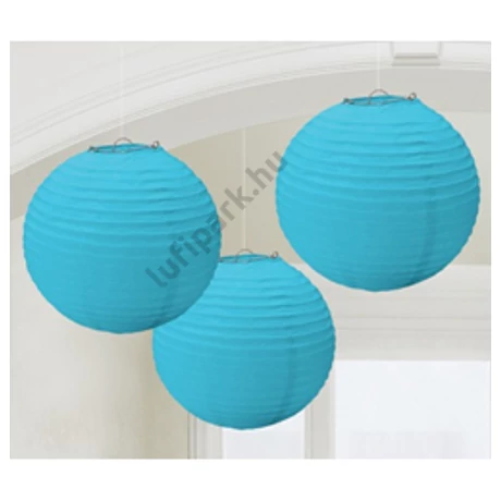Kék Színű Parti Gömb Lampion - 24 cm, 3 db-os