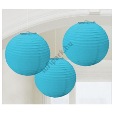 Kék Színű Parti Gömb Lampion - 24 cm, 3 db-os
