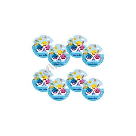 Baby Shark Parti Tányér - 8 db-os, 23 cm