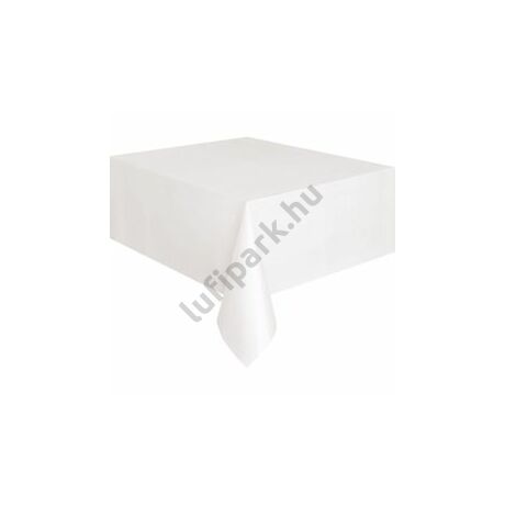  White Műanyag Parti Asztalterítő - 137 cm x 274 cm
