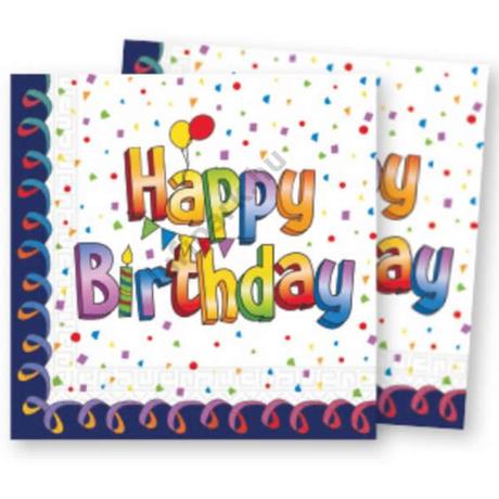 Happy birthday konfettis szalvéta 20 db