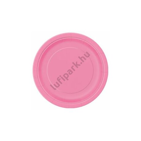 Hot pink papír parti tányér 23 cm, 8 db