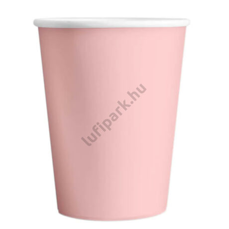 Party papír pohár, rózsaszín, 220ml, 6 db/csomag