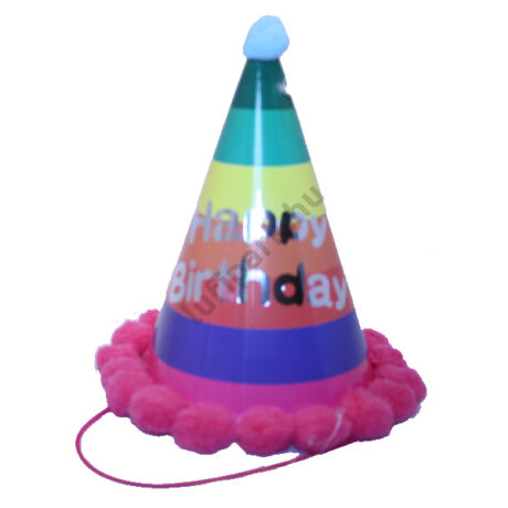 Bogyós parti kalap, happy birthday, szivárvány