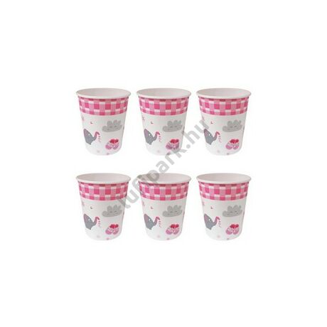 Rózsaszín Elefántos Parti Papír Pohár - 250 ml, 6 db-os