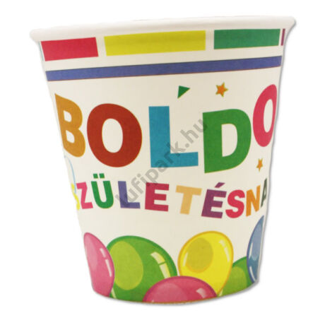Boldog szülinapot lufis színes pohár