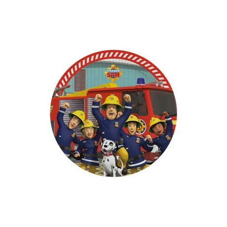 Fireman Sam - Tűzoltó Parti Tányér - 23 cm, 8 db-os