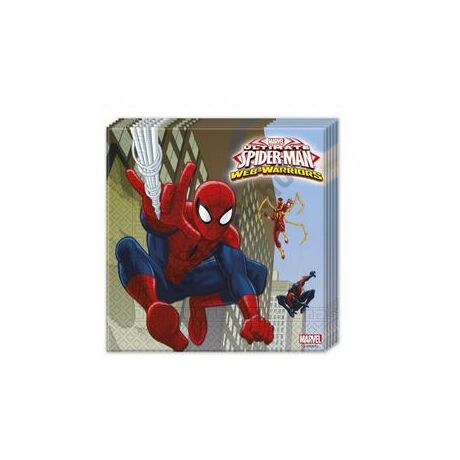 Ultimate Spiderman Web-Warriors - Pókember Parti Szalvéta - 33 cm x 33 cm, 20 db-os
