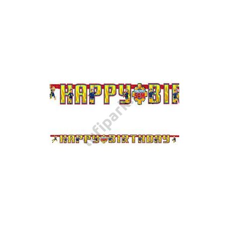 Fireman Sam - Szülinapi Tűzoltó Parti Betűfüzér/Banner - 180 cm