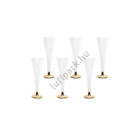   A pezsgős is jobban esik, ha ebből az elegáns műanyag, rosegold talpú pezsgőspohárból iszod.  Méret: 12 cl  kiszerelés: 6 db/csomag