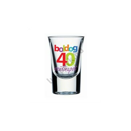 Boldog 40. Szülinapot Feliratú Feles Üve