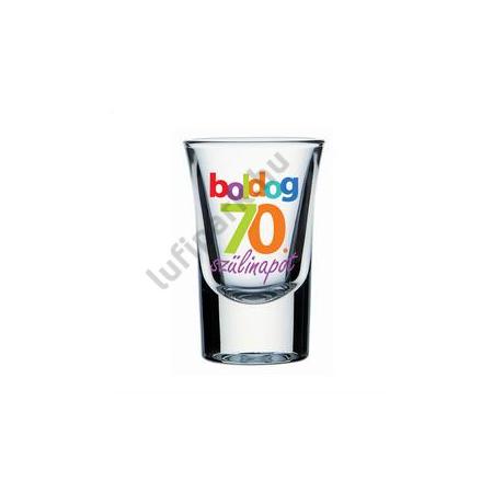 Boldog 70. Szülinapot Feliratú Feles Üvegpohár