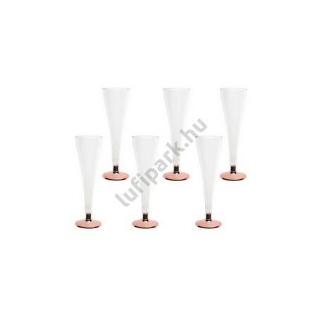 Rosegold Parti Pezsgőspohár - 12 cl-es, 6 db-os
