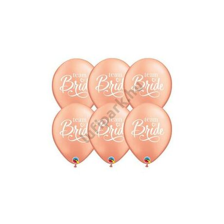 11 inch-es Team Bride Rosegold Lufi Lánybúcsúra
