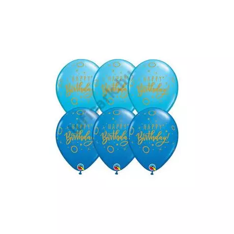 11 inch-es Birthday Dots &amp; Sparkles Blue Szülinapi Lufi 