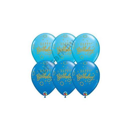11 inch-es Birthday Dots &amp; Sparkles Blue Szülinapi Lufi 